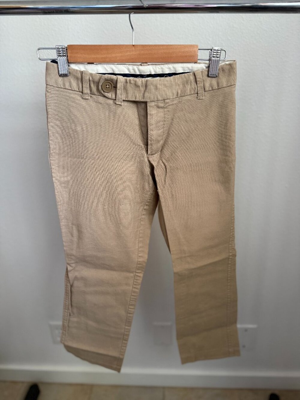 GAP Khaki Tan Tailored Straight Leg Chino Trousers Dress Pants Size 0